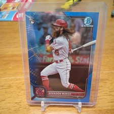 2022 Bowman Chrome Brandon Marsh Blue Refractor Rookie card RC #/150 . rookie card picture