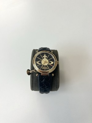 Vivienne Westwood Black leather gold case orb watch | eBay