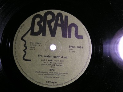 JANE  -   FIRE , WATER , EARTH & AIR !! ( LP ) 1.D-Pressung * VINYL NEAR MINT *