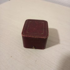 ECRIN Cuir BOITE Bouton Pressoir BIJOU ANCIEN Bague Argent SOLITAIRE