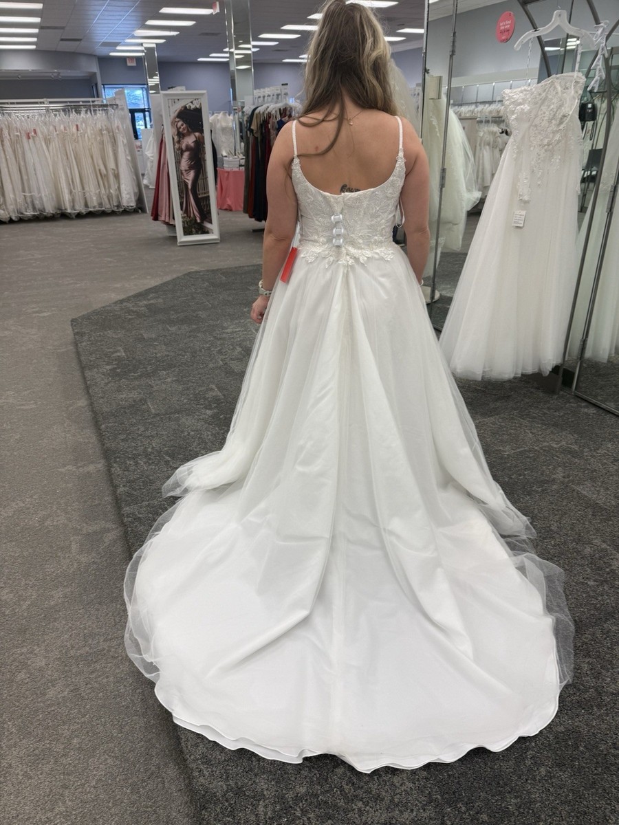 david's bridal open back wedding dress David's Bridal | Dresses | Davids Bridal Simple Tie Neck Halter Open Back Wedding Dress White Size