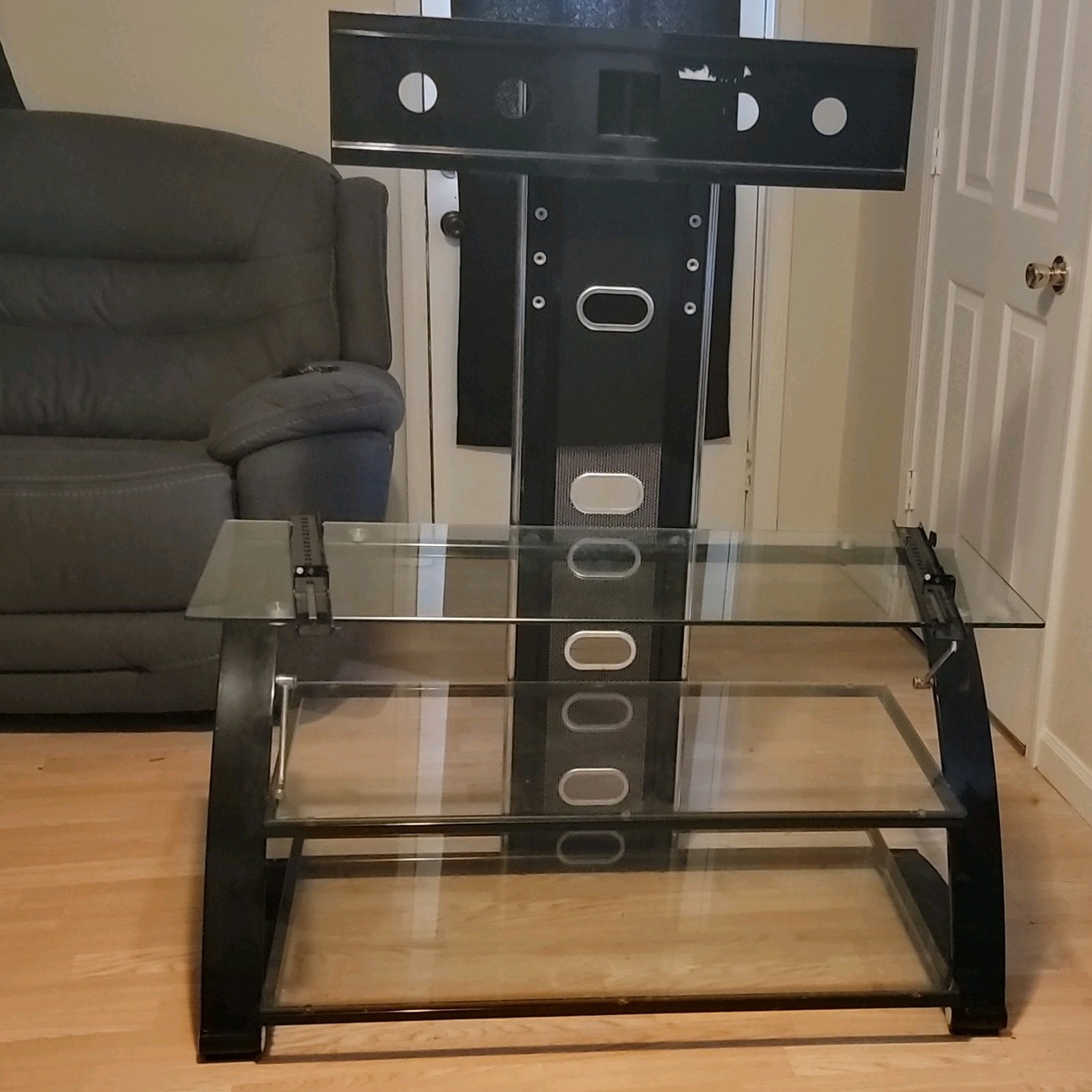 With Mount Bracket, 3 Shelves, Black Clear, Cable Manageme&hellip;