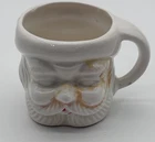 Vintage Santa Face Milk Glass Mug Christmas Holiday Cup. Made In Japan