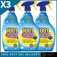 3 x 1001 PET STAIN REMOVER SPRAY 500ML FOR POWERFUL DIRT & CARPET STAIN REMOVAL