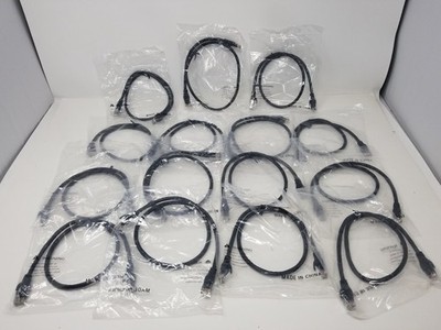 Lot of 15 Cat5e 24AWG UTP Ethernet Network Patch Cables 2ft Back