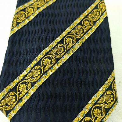 GIANNI VERSACE Rare tie Black, gold, allover pattern silk from japan M1492 - Picture 22 of 24