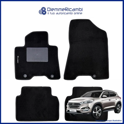 W-PARTS SERIE 4 TAPPETI - TAPPETINI IN MOQUETTE NERI PER HYUNDAI TUCSON DAL 2015 IN POI