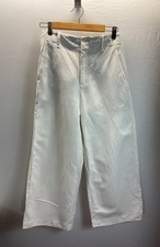 Vince Womens Size 4 Linen Blend Wide Leg cropped Pants Ivory career classy