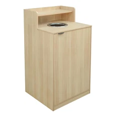 Commercial 32 Gal. Oak Indoor Trash Receptacle Lidless