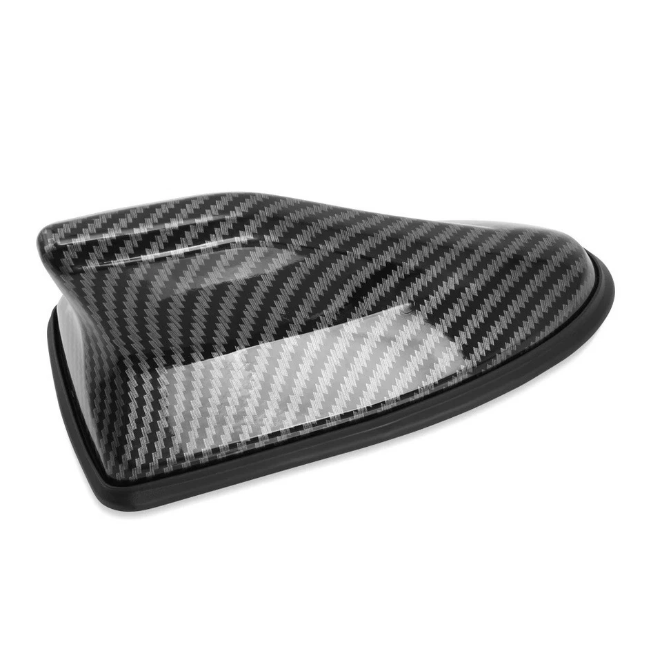 ANTENNA AUTO PINNA SQUALO TETTO ADESIVO NERO CARBON AUTORADIO FM AM UNIVERSALE - Immagine 4 di 4