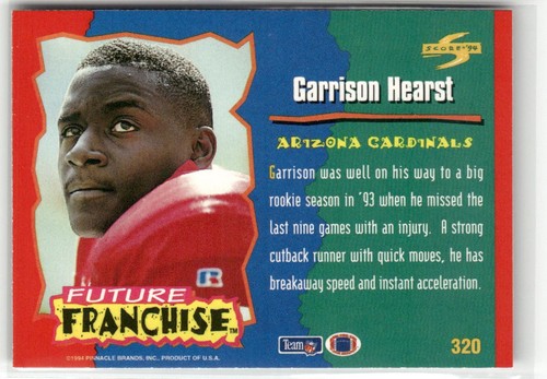 1994 SCORE #320 GARRISON HEARST ARIZONA CARDINALS - Picture 2 of 2