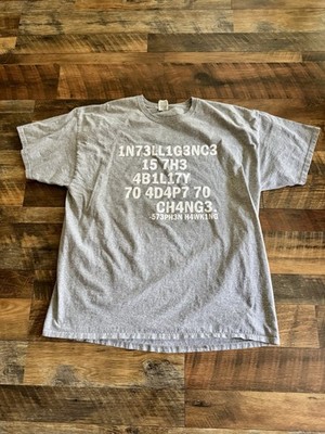 Stephen Hawking Intelligence Quote Men's T-Shirt Size 2XL