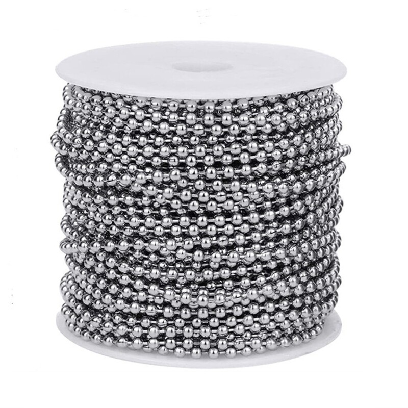 Stainless Steel Ball Chains Necklace for 20pcs Connectors Clasps Silver Bead C