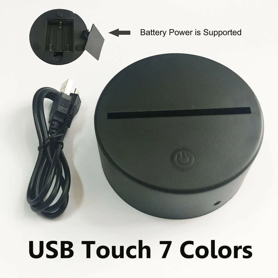 Proponer Boda 3D Acrílico LED 7 Colores Novedad Regalo Noche Luz Táctil Lámpara de Mesa Foto 3 de 3