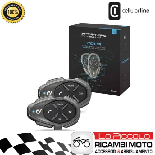 Interphone Cellularline Tour Package Double 2 Motorcycle Bluetooth Intercom System