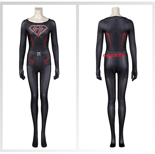 Traje de Halloween Traje Supermujer Supergirl Disfraz con disfraces Mono Capa Medias - Imagen 20 de 20