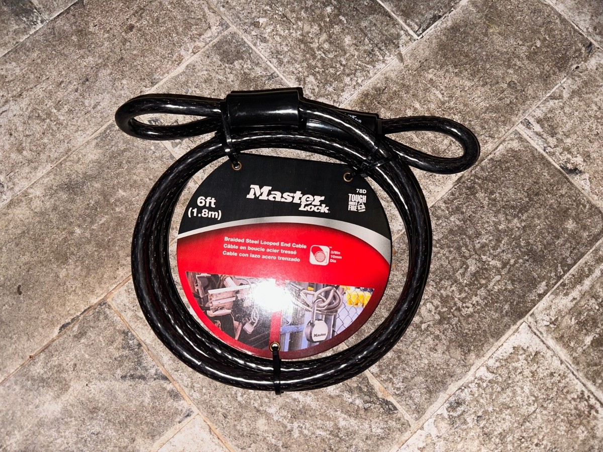 LOT OF 10 NEW LM Master Lock 78D 6ft Braided Steel Looped End