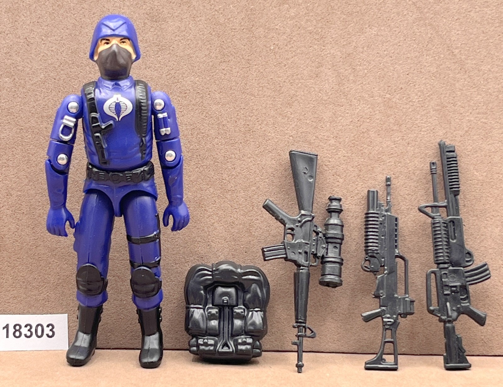 BLACK MAJOR CUSTOM BLUE VIPER COBRA TROOPER 3.75