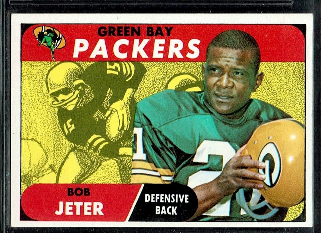 1968 TOPPS FOOTBALL GREEN BAY PACKERS BOB JETER ROOKIE RC CARD #52 NM CENTERED