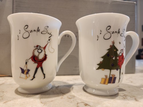 Pottery Barn Babbo Natale Baby 8 tazze e 8 piatti insalata nuovi con scatola - edizione da collezione - Foto 15 di 19