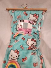 Hello Kitty Cloud Soft Throw/Blanket Aqua 60 X 70in Sea Foam Rainbow New 