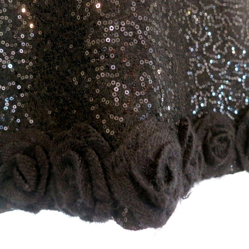 MONNALISA BLACK TANK SEQUIN PAGEANT PARTY DRESS CROCHET HEM 134 9 - Picture 2 of 4
