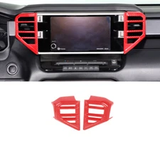DX Middle Console Air Outlet Vent Cover For Toyota Tundra 22-24 Red Carbon Fiber