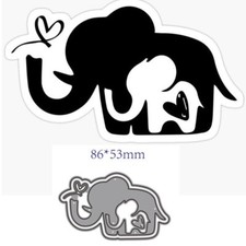 Elephant Baby Heart Metal Cutting Dies Cut Die Decoration Scrapbook Card Craft