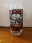 Vintage Coca-Cola Tiffany Style Stained Drinking Glass, Red Leaf & Flower