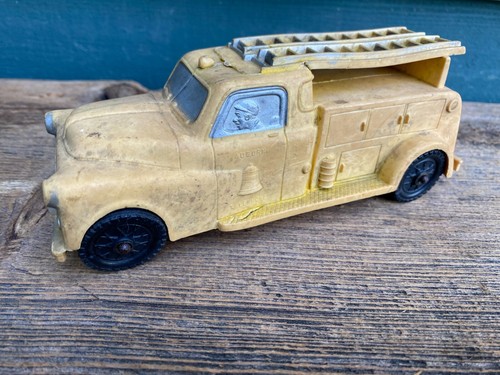 Vintage Red Auburn Rubber Tractor/ Bulldozer and Yellow Telephone Toy Truck - Picture 14 of 24