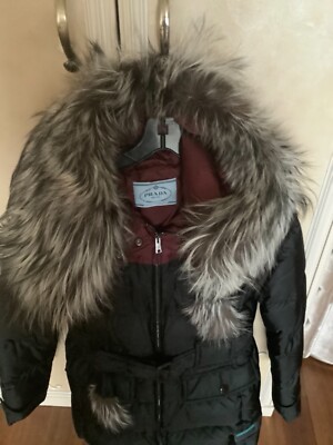 Prada Fur Hood Coat Prada 99aw Fur Nylon Wool Coat Archive Archive