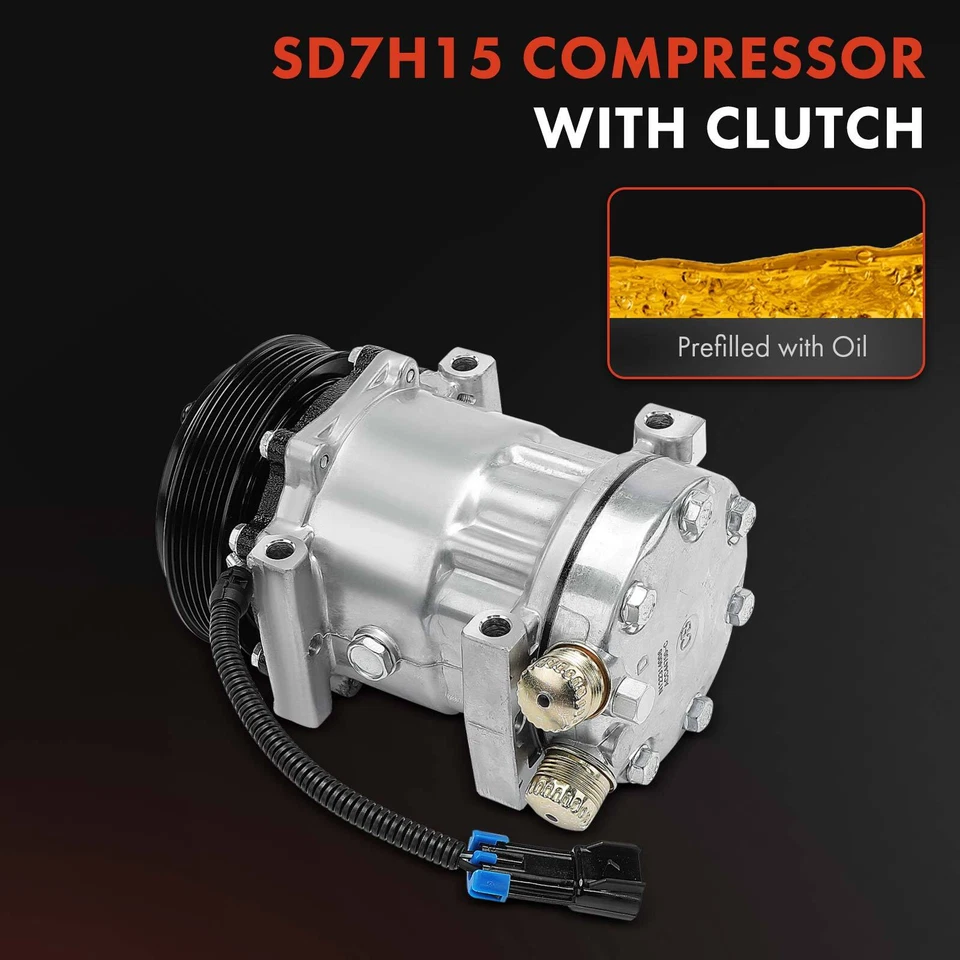 Compresor de aire acondicionado con polea de 6 ranuras para Freightliner B2 2008-2018 ABPN83304532 Foto 3 de 4