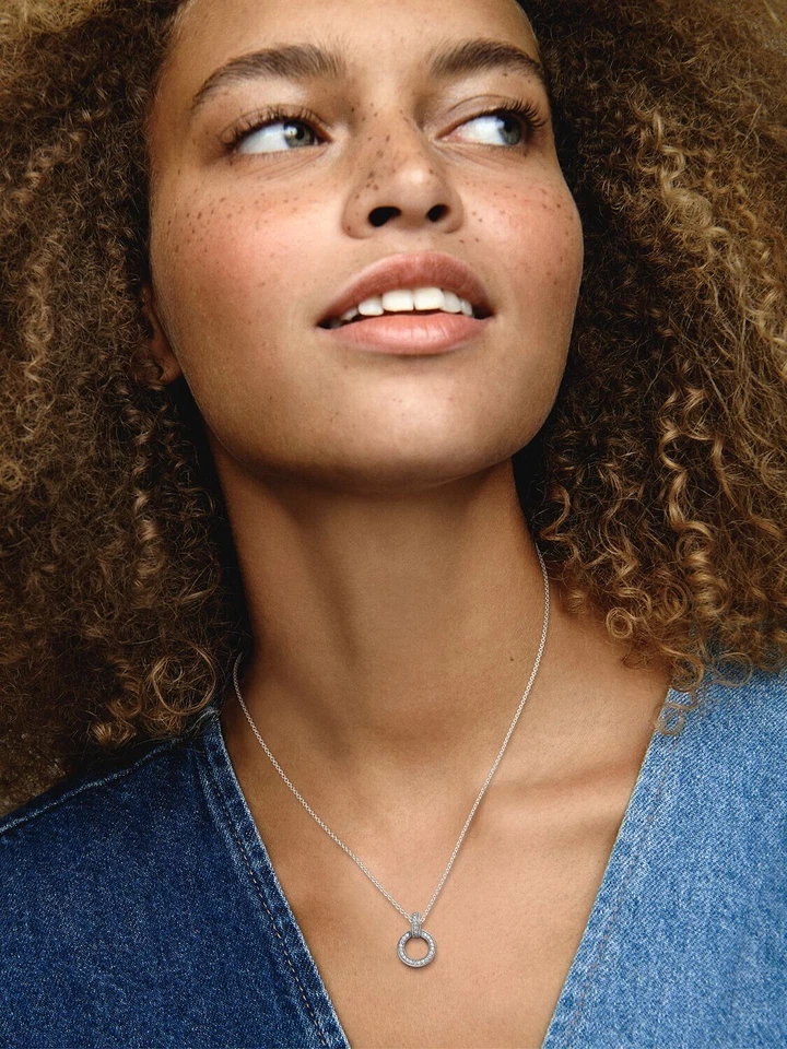 Pandora Collana Doppio Cerchio Misura 45cm Argento 925 Misura 45 cm 399487C01-45 - Immagine 2 di 4