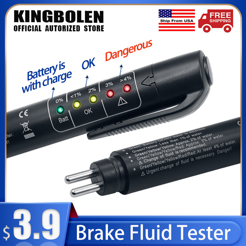 Brake Fluid Tester Pen 5 LED Auto Oil Moisture Diagnostic Tool For DOT3 DOT4DOT5
