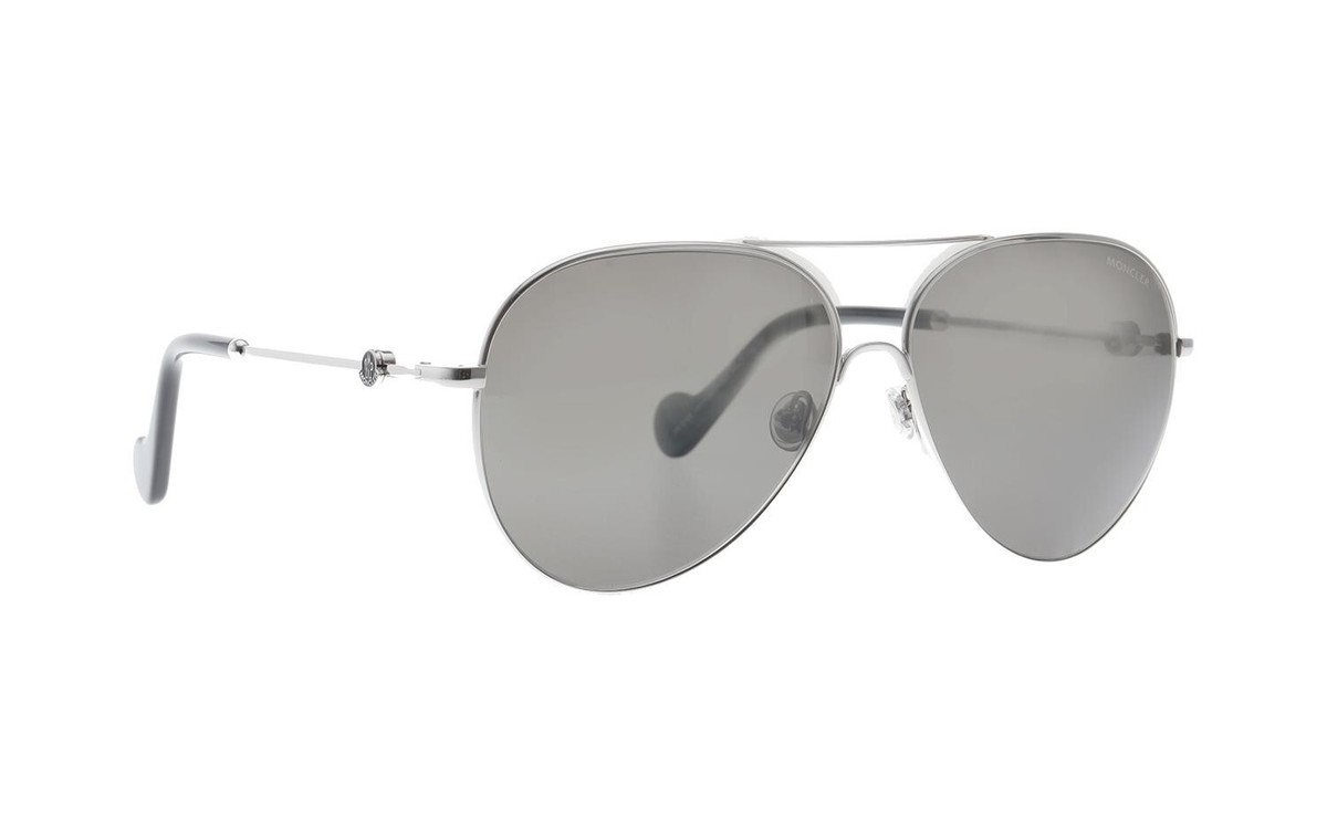 メガネ Moncler Glasses ML5062 016 Round Silver l Frame Authentic MONCLER ML5047 016 Shiny Silver Round Metal