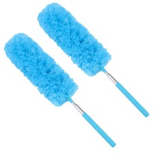2x Teleskop Staubwedel Staubwischer Staubf&auml;nger putzen blau 33cm-81cm ausziehbar