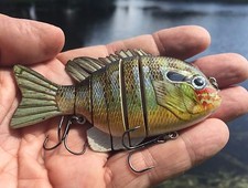 Six-Section Bluegill Crappie Redear Hard Swimbait for Muskie Pike Bass 4" 1.2 oz