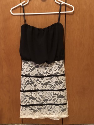 Body Central Strapless Dress - Size: S. Bottom is Ivory Lace w/ Black Liner  | eBay