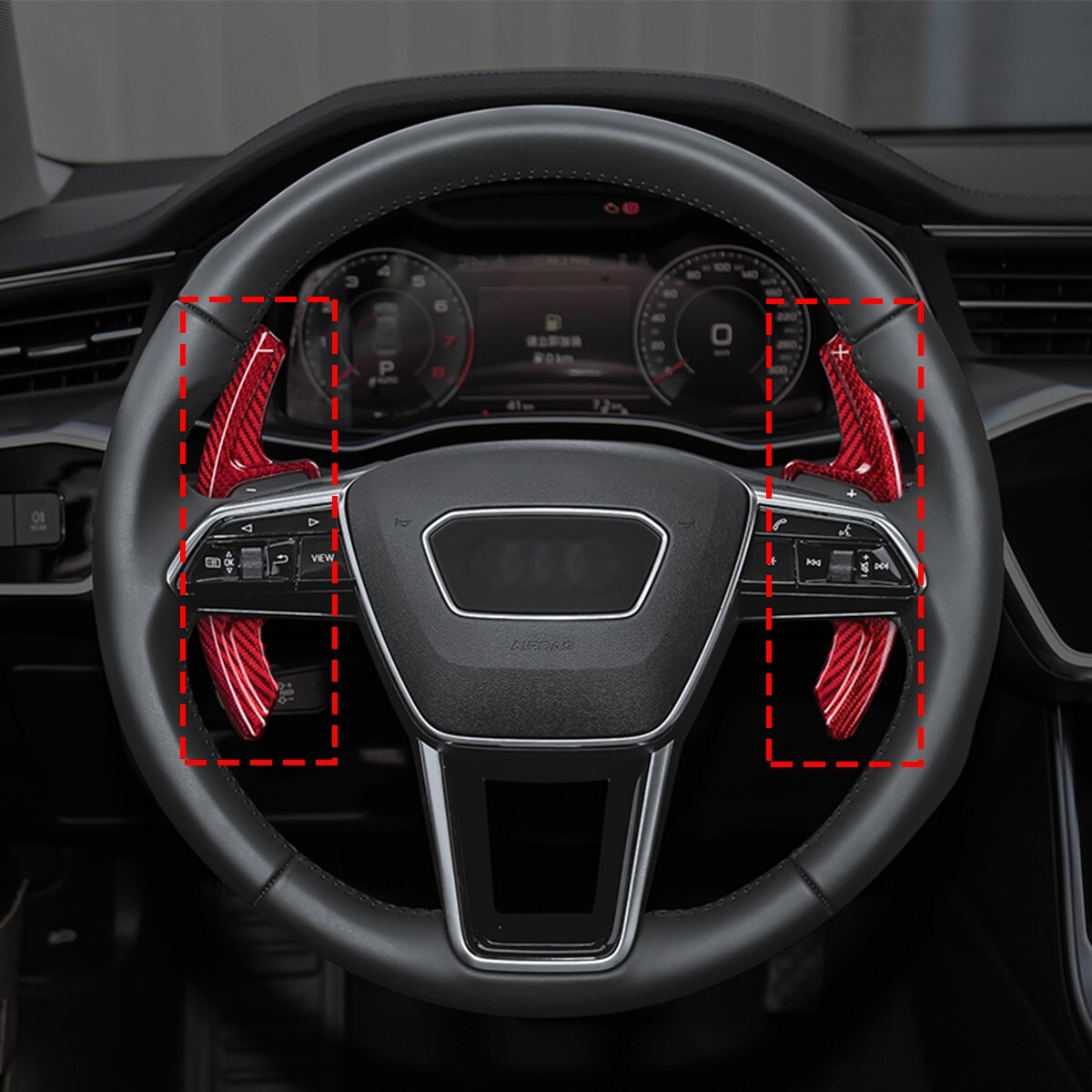 Palette Cambio Al Volante Per Audi A3, A4, A5, A6, A7 - Nere, In Alluminio