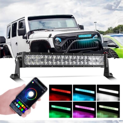 Auxbeam 22'' LED Light Bar Off-Road Spot Flood Work Light Harness for SUV/ATV/UTV