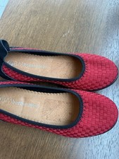 Bernie Mev Red Black Woven Comfort Slip On Flat Women's Shoes EU 38