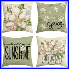 Charming Floral Throw Pillow Covers 18x18, Set of 4 - Perfect for Gift Giving
