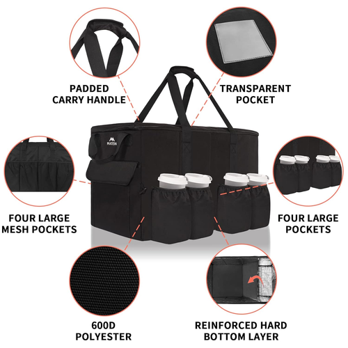 Essen Liefertasche XXL - 23X14X15 Zoll, wasserabweisend groß isoliert heiß & c - Bild 7 von 9