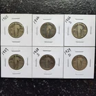 Set of 90% Silver Standing Liberty Quarters (Lot of 6) 25c Coins 1925 thru 1929