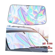 Sunshade Car Front Windshield Titanium Silver Sun Shade Iridescent Car L Laser