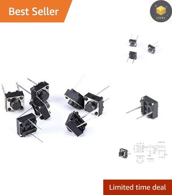 100  Tactile 2 Pin Push Button Switches - Perfect for Electronics DIY