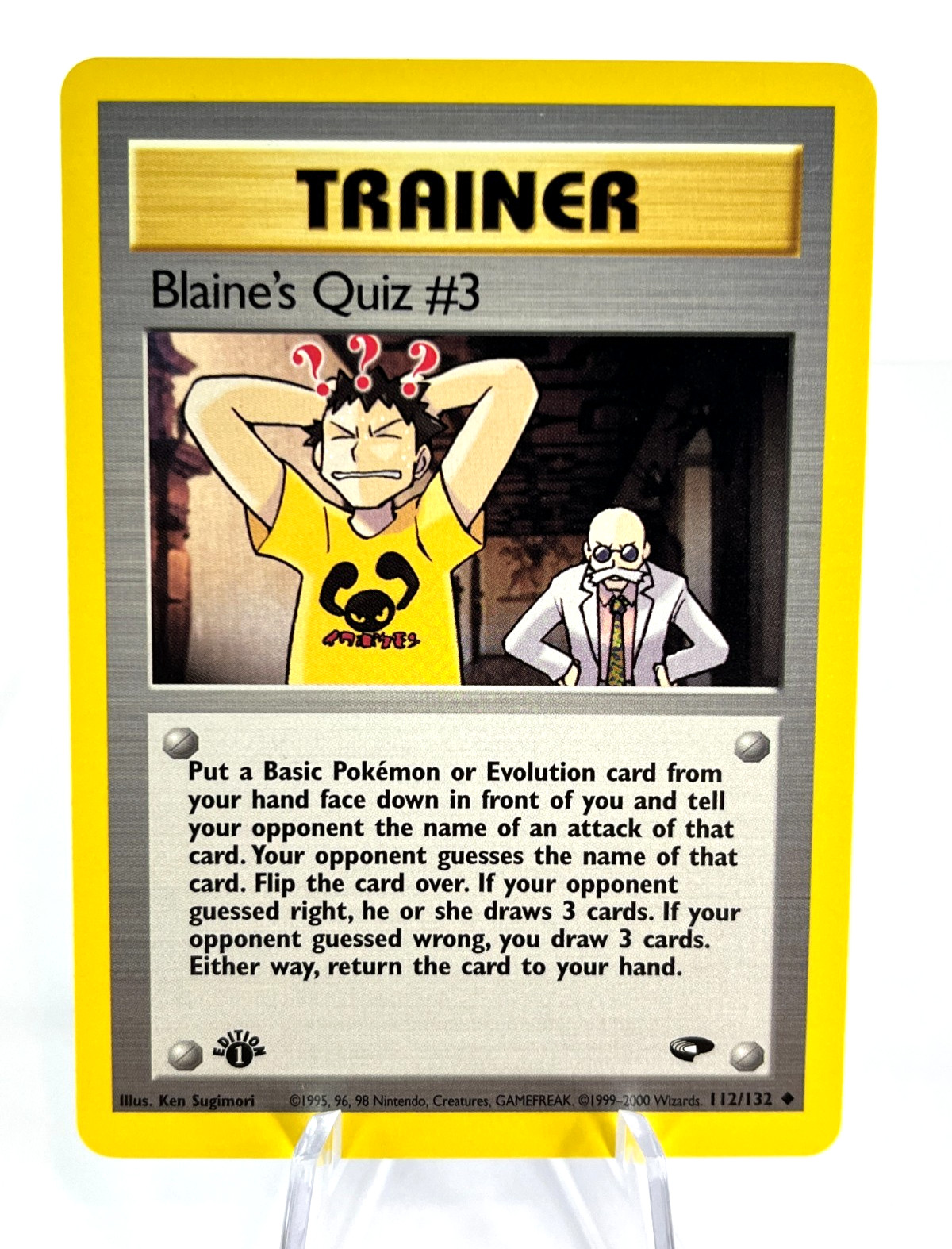 1st Edition Blaine's Quiz #3 112/132 - Gym Challenge - Trainer - Pokemon - NM