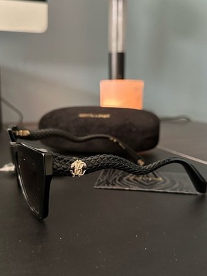 Roberto Cavalli Black Sunglasses with Gold Snake Accent | eBay