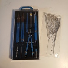 OTTYMO 13Pcs Professional Geometry Set - Metal Compass & Drafting Tool Kit New