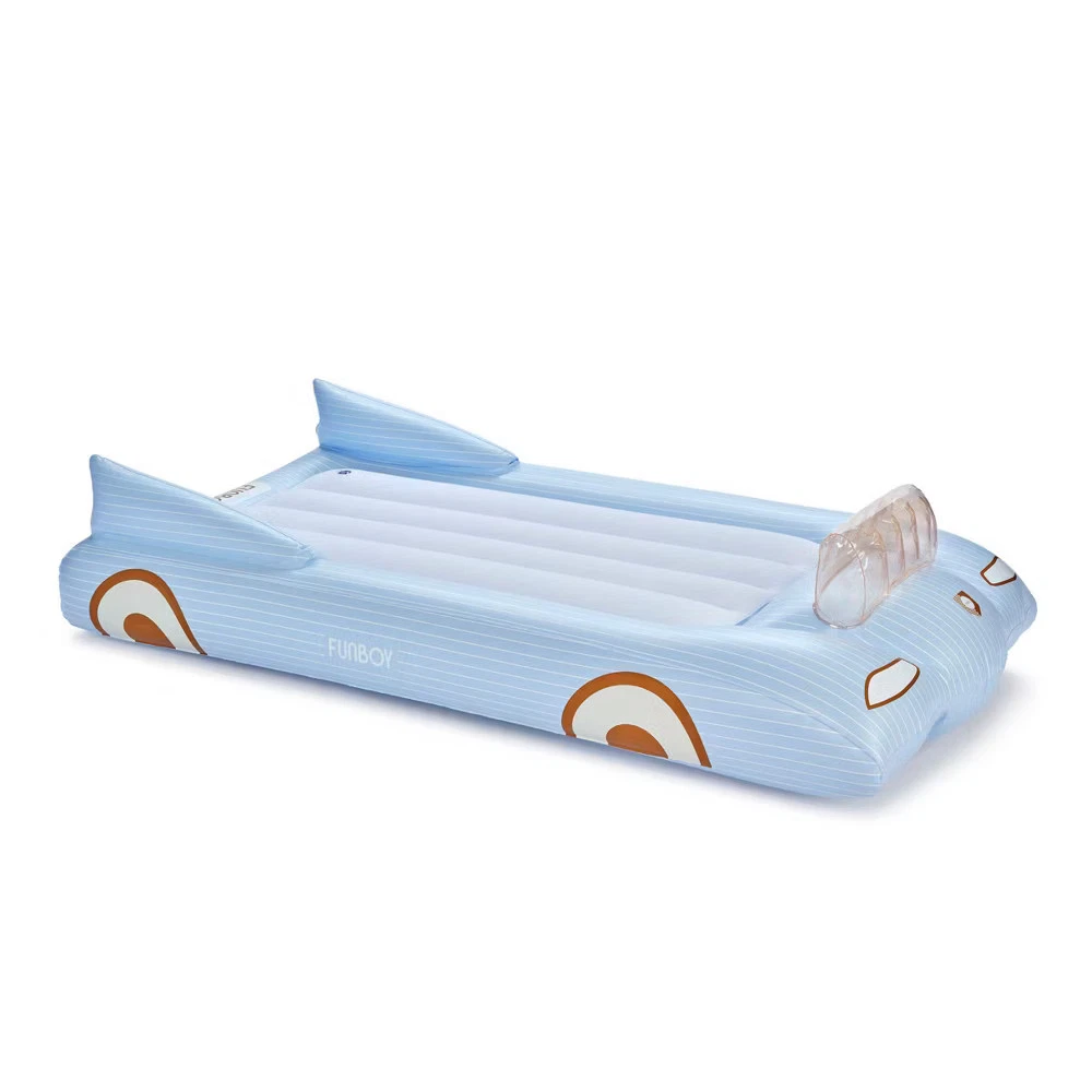 FUNBOY Blue Car 15"H Kids' Sleepover Twin Air Mattress Bed with Electric